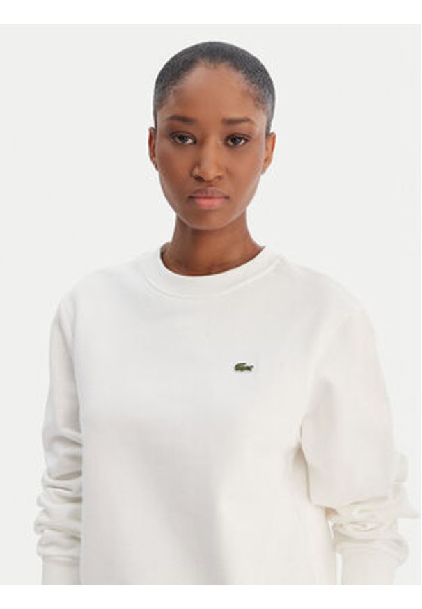 Lacoste Bluza SF5270 Écru Regular Fit. Kolor: kremowy. Materiał: bawełna