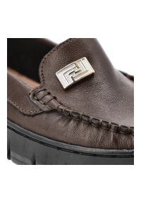 Czekoladowe Półbuty Armodo Skórzane Buty Damskie. Okazja: do pracy, na co dzień. Kolor: brązowy. Materiał: skóra. Styl: casual, elegancki #7