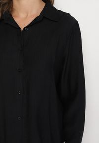 Born2be - Czarna Koszula Oversize z Rękawami z Możliwością Podpięcia Sorria. Okazja: na co dzień. Kolor: czarny. Materiał: jeans. Długość rękawa: długi rękaw. Długość: długie. Styl: klasyczny, elegancki, casual #7