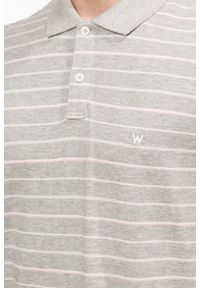 Wrangler - WRANGLER FINE STRIPE POLO MĘSKA KOSZULKA POLO MID GREY MEL W7C16KA37 112131641. Typ kołnierza: polo #3