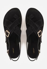 Born2be - Czarne Sandały Typu Japonki VICES Ozdobione Klamrą Nanrunia. Okazja: na co dzień. Zapięcie: klamry. Kolor: czarny. Materiał: koronka. Wzór: aplikacja. Styl: wakacyjny, casual, klasyczny #8