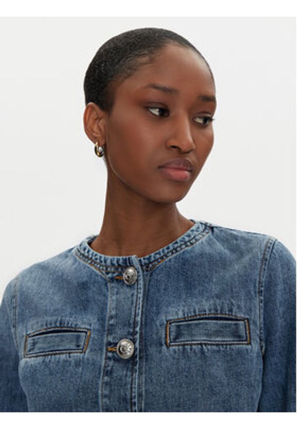 Pinko - PINKO Kurtka jeansowa 104980 A2DW Granatowy Regular Fit. Kolor: niebieski. Materiał: bawełna