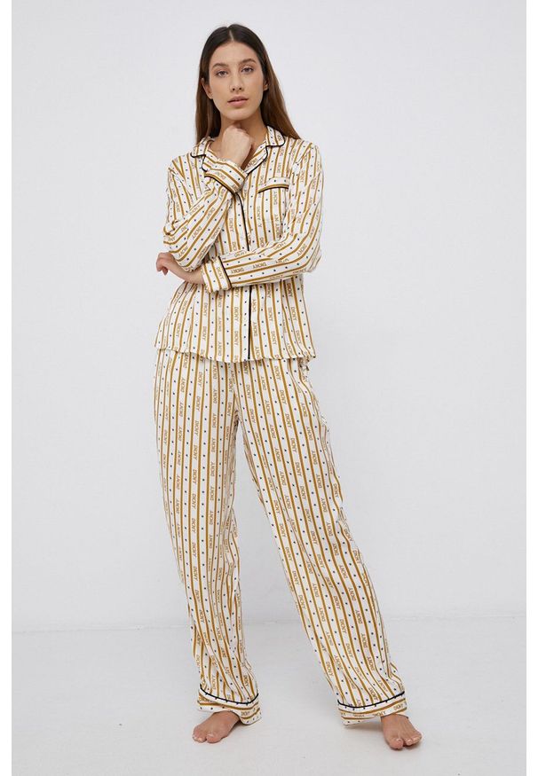 DKNY - Dkny - Piżama. Kolor: złoty. Materiał: tkanina