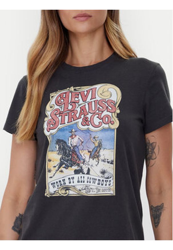 Levi's® T-Shirt The Perfect 17369-3309 Czarny Standard Fit. Kolor: czarny. Materiał: bawełna