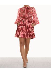 ZIMMERMANN - Wzorzysta sukienka z jedwabiu. Kolor: czerwony. Materiał: jedwab. Styl: klasyczny. Długość: mini #5
