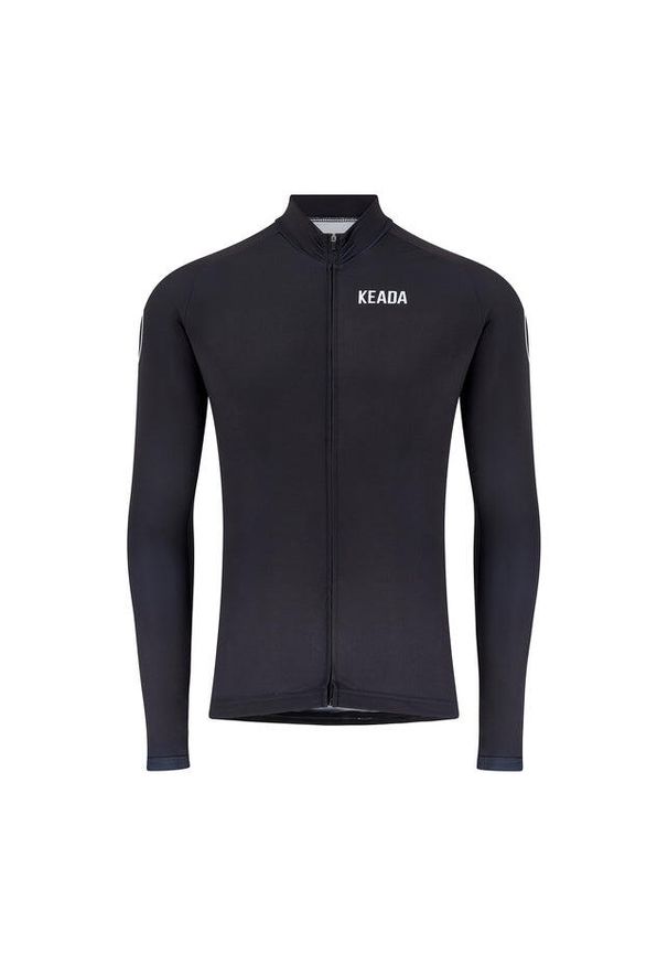 KEADA SPORTS - Męska koszulka kolarska z długim rękawem – Czarna. Kolor: czarny. Długość rękawa: długi rękaw. Długość: długie. Sport: kolarstwo