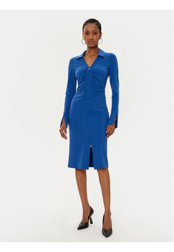 Patrizia Pepe Sukienka koktajlowa 8A1452/J129-CA37 Niebieski Slim Fit. Kolor: niebieski. Materiał: syntetyk. Styl: wizytowy