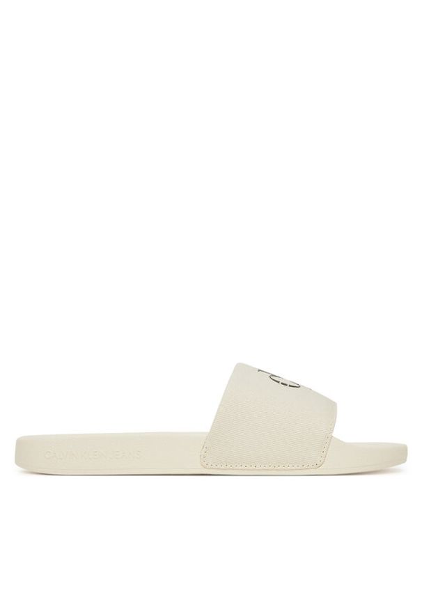 Calvin Klein Jeans Japonki Slide Monogram Wn Logo Ck YW0YW01967 Beżowy. Kolor: beżowy. Materiał: materiał