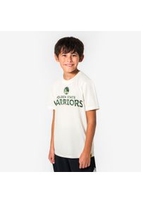 TARMAK - Koszulka do koszykówki dla dzieci Tarmak NBA TS 900 Warriors. Kolor: biały, wielokolorowy. Materiał: poliester, materiał. Sport: koszykówka #1
