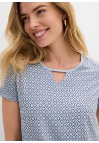 bonprix - Shirt z gumką, krótki rękaw. Kolor: niebieski. Długość rękawa: krótki rękaw. Długość: krótkie #2
