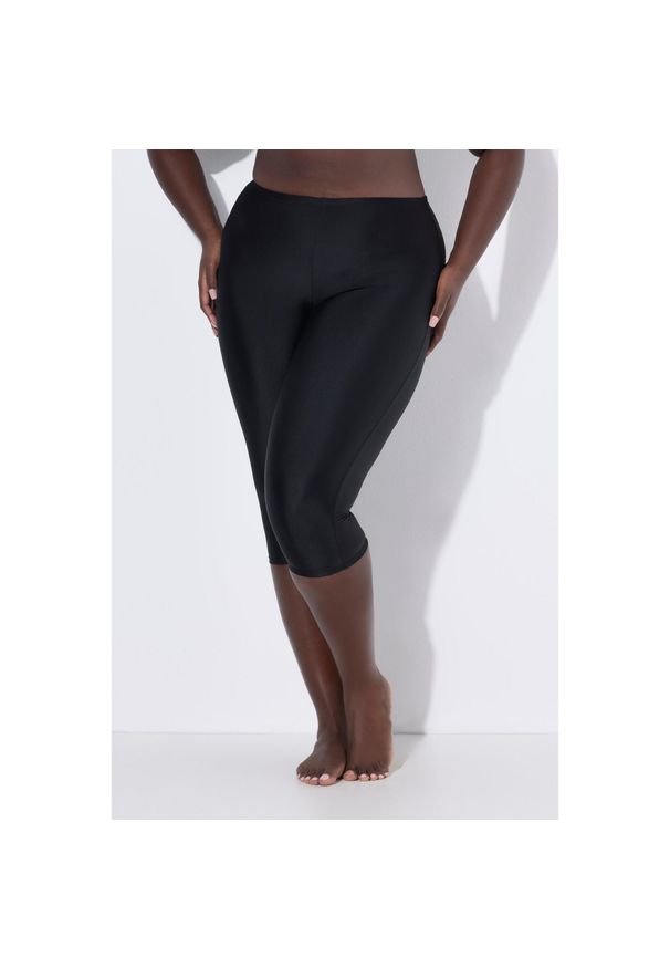 ULLA POPKEN - Damskie Rybaczki do pływania do kolan komfortowy stretch. Kolekcja: plus size. Kolor: czarny. Materiał: elastan, poliamid. Długość: do kolan