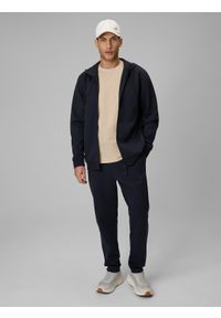 4f - 4F Spodnie dresowe męskie - granatowe XL. Kolor: niebieski. Materiał: dresówka #1