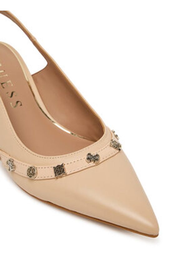 Guess Czółenka FLPYAN LEA05 Beżowy. Kolor: beżowy. Materiał: skóra