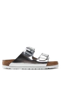 Birkenstock Klapki Arizona Metallic 1005961 Srebrny. Kolor: srebrny. Materiał: skóra