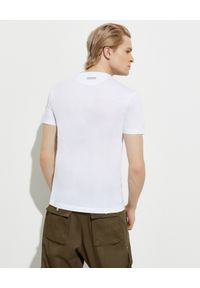Les Hommes - LES HOMMES - Biały t-shirt z nadrukiem. Okazja: na co dzień. Kolor: biały. Materiał: jeans, bawełna. Wzór: nadruk. Styl: casual #4