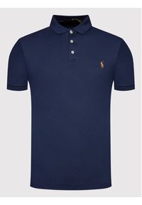 Polo Ralph Lauren Polo 710685514003 Granatowy Slim Fit. Typ kołnierza: polo. Kolor: niebieski. Materiał: bawełna #3