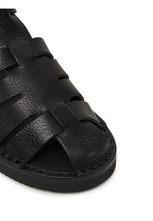 Fracap Sandały Vegetan D038 Czarny. Kolor: czarny. Materiał: skóra
