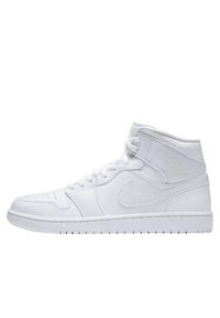 Buty do chodzenia męskie Nike Air Jordan 1 Mid. Wysokość cholewki: za kostkę. Zapięcie: sznurówki. Kolor: wielokolorowy. Materiał: materiał, skóra. Szerokość cholewki: normalna. Model: Nike Air Jordan. Sport: turystyka piesza