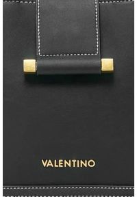 Valentino by Mario Valentino - VALENTINO Czarna mała torebka Frosty. Kolor: czarny. Wzór: paski. Rozmiar: małe