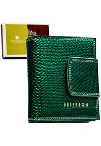 Portfel damski Peterson PTN 42329-DSL zielony. Kolor: zielony. Materiał: skóra