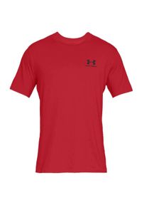 Under Armour - Męska Koszulka Sportowa. Kolor: czerwony