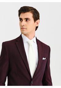Pako Lorente - PAKO LORENTE - Bordowa marynarka garniturowa. Kolor: czerwony. Materiał: elastan, wiskoza, poliester. Styl: młodzieżowy #4