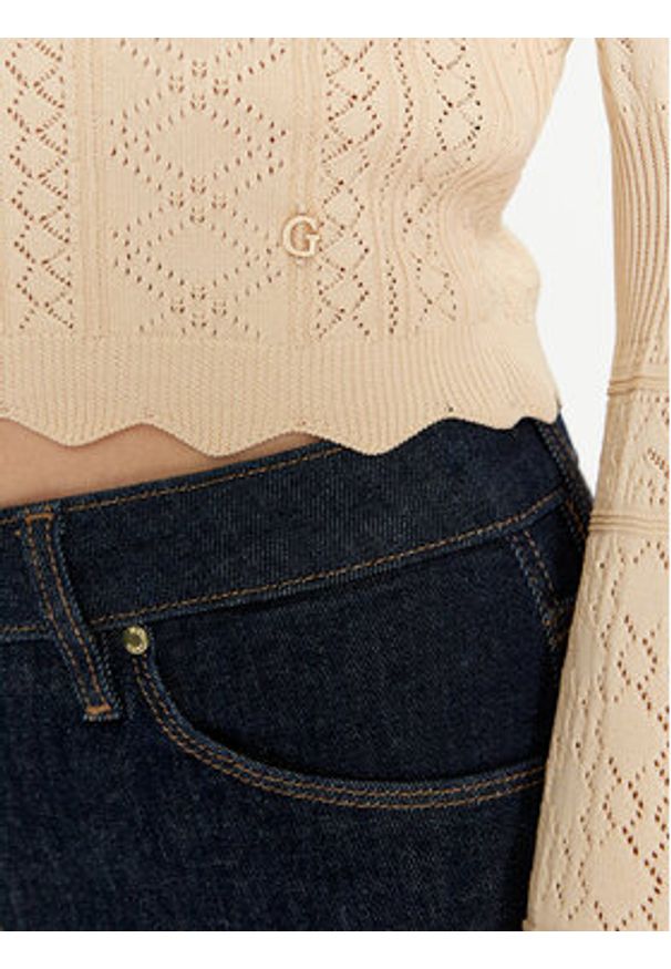 Guess Sweter Adaline W4GR08 Z2U00 Beżowy Regular Fit. Kolor: beżowy. Materiał: wiskoza