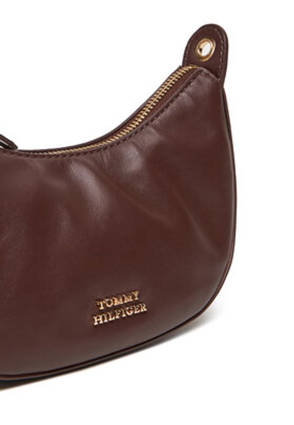 TOMMY HILFIGER - Tommy Hilfiger Torebka Moon Leather Mini Crossover AW0AW17466 Brązowy. Kolor: brązowy. Materiał: skórzane