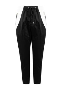 Takeshy Kurosawa Spodnie "Tasca Zip" | 83048 | Tasca Zip | Mężczyzna | Czarny, Kremowy. Okazja: na co dzień. Kolor: kremowy, wielokolorowy, czarny. Materiał: bawełna, poliester, elastan. Wzór: aplikacja. Styl: casual #4