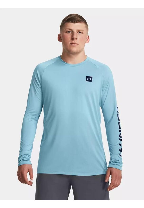 Under Armour - Koszulka longsleeve fitness męska UNDER ARMOUR z długim rękawem. Kolor: niebieski. Długość rękawa: długi rękaw. Długość: długie. Sport: fitness