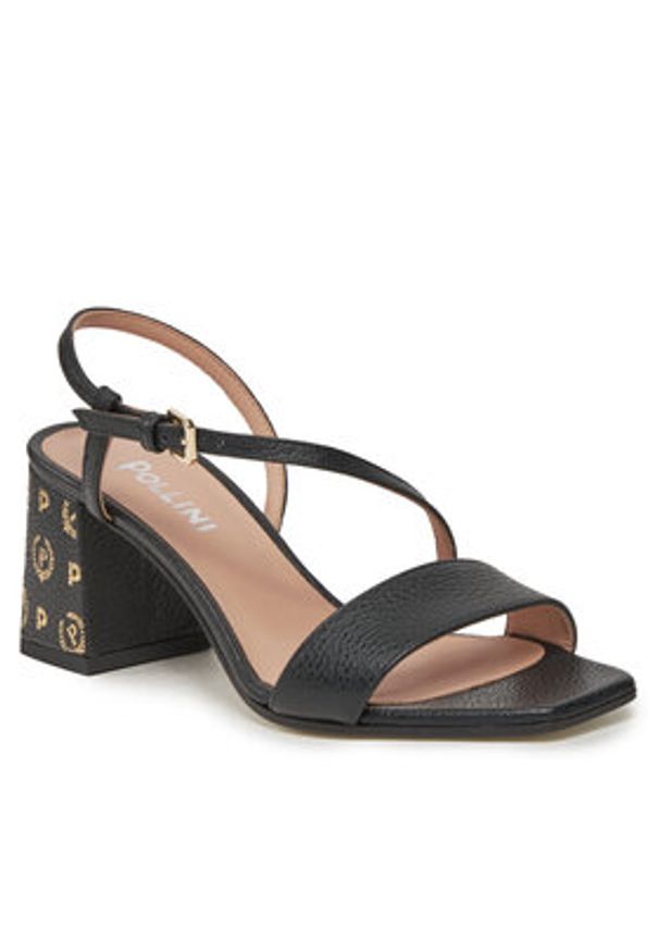 Pollini Sandały SA16116C1ITDP000 Czarny. Kolor: czarny. Materiał: skóra