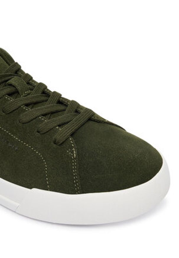 TOMMY HILFIGER - Tommy Hilfiger Sneakersy Th Court Core Suede FM0FM05716 Zielony. Kolor: zielony. Materiał: skóra, zamsz