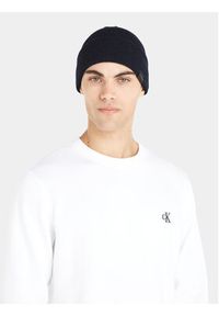 Calvin Klein Czapka Leather Patch Docker Beanie K50K510978 Granatowy. Kolor: niebieski. Materiał: wełna #3