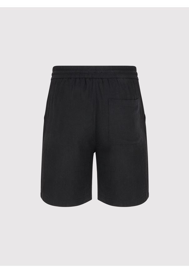 Pako Lorente - PAKO LORENTE - Czarne spodenki męskie z lnem. Okazja: na co dzień. Kolor: czarny. Materiał: len. Sezon: lato. Styl: casual