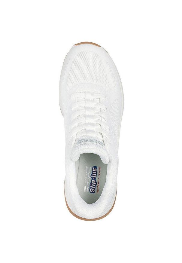 skechers - Adidasy Skechers Bobs Squad 4 - Stapl, Kobiety. Kolor: biały. Materiał: materiał