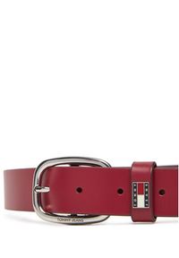 Tommy Jeans Pasek Damski Tjw Oval 3.0 AW0AW15836 Czerwony. Kolor: czerwony. Materiał: skóra #3