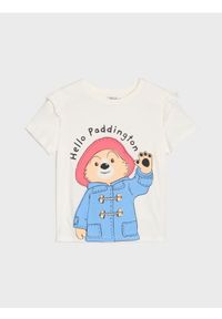 Sinsay - Bawełniana koszulka z nadrukiem Paddington - kremowy. Kolor: kremowy. Materiał: bawełna. Wzór: nadruk