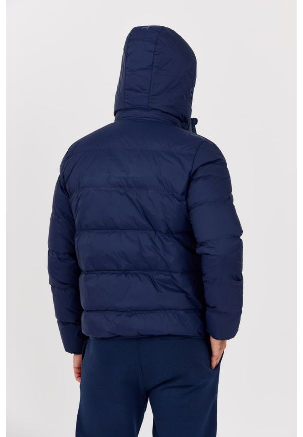 La Martina - LA MARTINA Granatowa pikowana męska kurtka Outerwear Basic Nylon. Kolor: niebieski. Materiał: nylon. Długość rękawa: długi rękaw. Długość: długie. Styl: elegancki