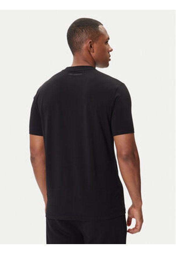 Karl Lagerfeld - KARL LAGERFELD T-Shirt 755750 500221 Czarny Regular Fit. Typ kołnierza: dekolt w karo. Kolor: czarny. Materiał: bawełna