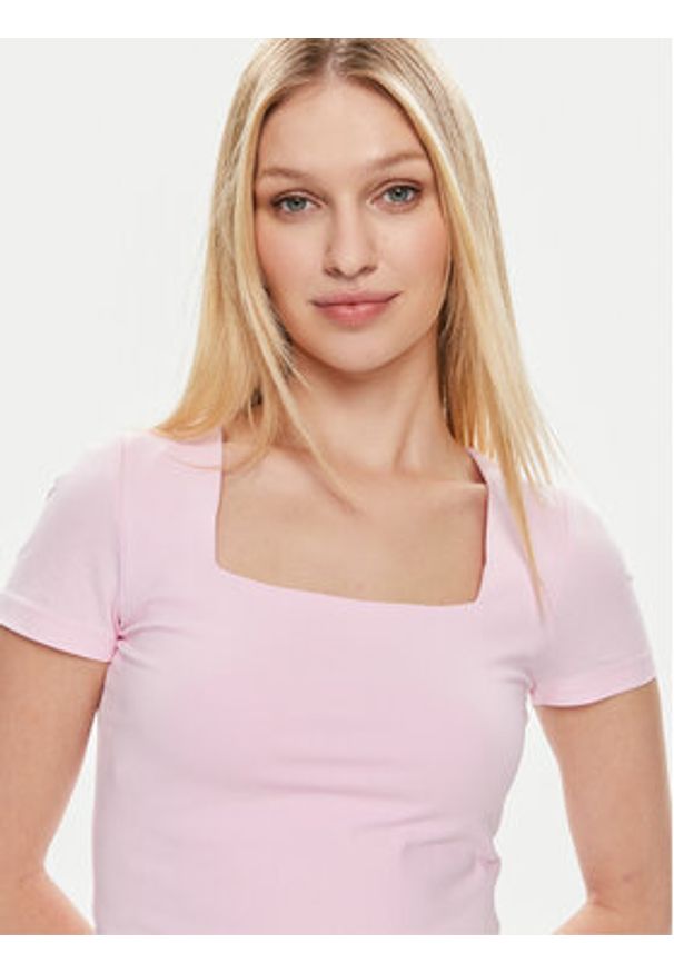 Noisy may - Noisy May T-Shirt Mik 27029540 Różowy Slim Fit. Kolor: różowy. Materiał: bawełna