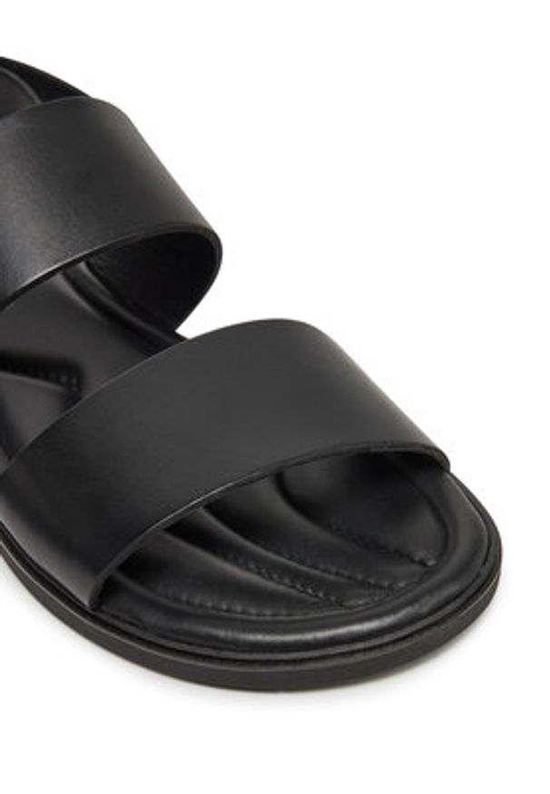 TOMMY HILFIGER - Tommy Hilfiger Sandały Premium Hilfiger Strappy Lh Sand FM0FM05356 Czarny. Kolor: czarny. Materiał: skóra