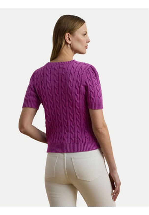 Lauren Ralph Lauren - LAUREN RALPH LAUREN Sweter 200976989002 Fioletowy Slim Fit. Kolor: fioletowy. Materiał: bawełna