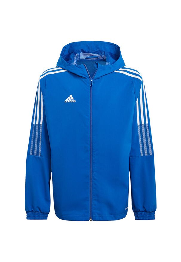 Adidas - Kurtka piłkarska dla dzieci adidas Tiro 21 Windbreaker Youth. Kolor: niebieski. Sport: piłka nożna