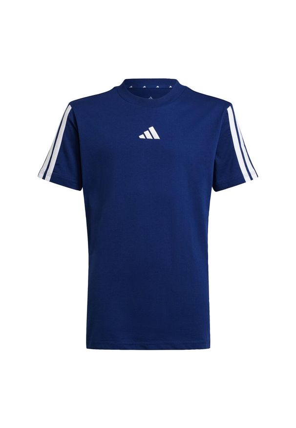Adidas - Koszulka Essentials Kids. Kolor: biały, niebieski, wielokolorowy. Materiał: bawełna
