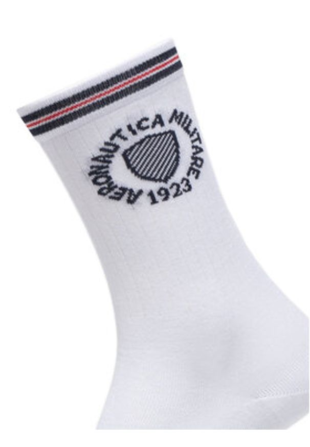 Aeronautica Militare Skarpety wysokie unisex 251CZ015DL561 Biały. Kolor: biały. Materiał: bawełna, materiał