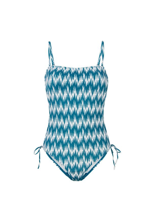 Damski kostium kąpielowy 1-częściowy Protest Sand. Kolor: niebieski, wielokolorowy, zielony