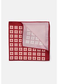 Lancerto - Poszetka Czerwona Wzór. Kolor: czerwony. Materiał: poliester, tkanina, materiał. Wzór: geometria #1