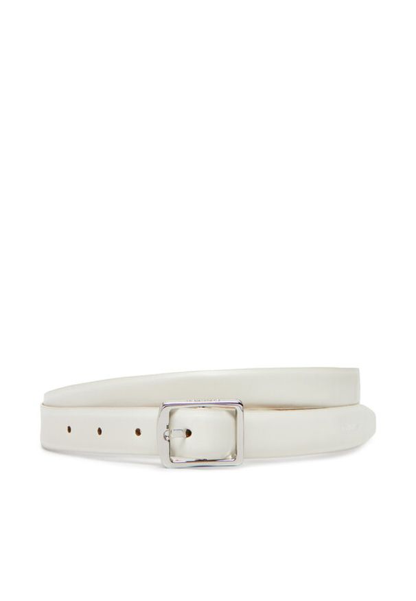 Calvin Klein Pasek Damski Classic Square Buckle Belt 20Mm LV04F7036G Biały. Kolor: biały. Materiał: skóra