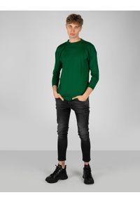 Takeshy Kurosawa Sweter | 83072 | Maglia F12 Taglio Over | Mężczyzna | Zielony. Okazja: na co dzień. Kolor: zielony. Materiał: wełna, akryl. Wzór: aplikacja. Styl: casual