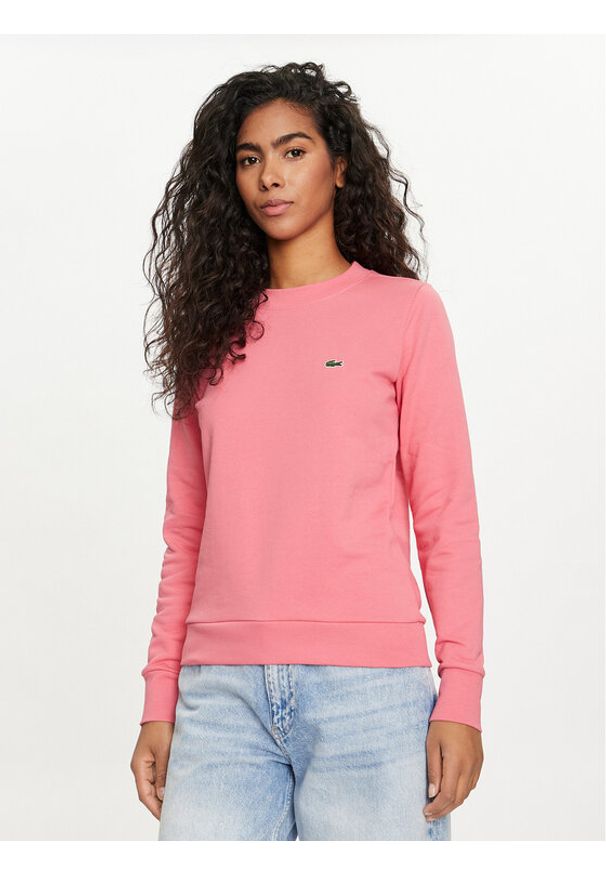 Lacoste Bluza SF9202 Różowy Regular Fit. Kolor: różowy. Materiał: bawełna